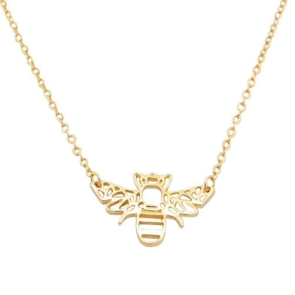 *DELFINA* Gold Honeybee Design Fashion Necklace